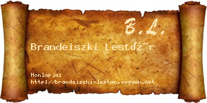 Brandeiszki Lestár névjegykártya