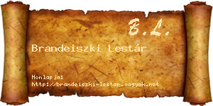 Brandeiszki Lestár névjegykártya